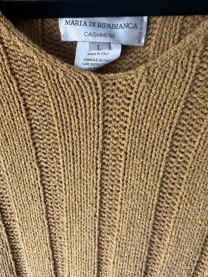 Suéter para mujer Maria Di Ripabianca de gran tamaño mezcla de cachemir/seda mostaza Foto 3 de 4