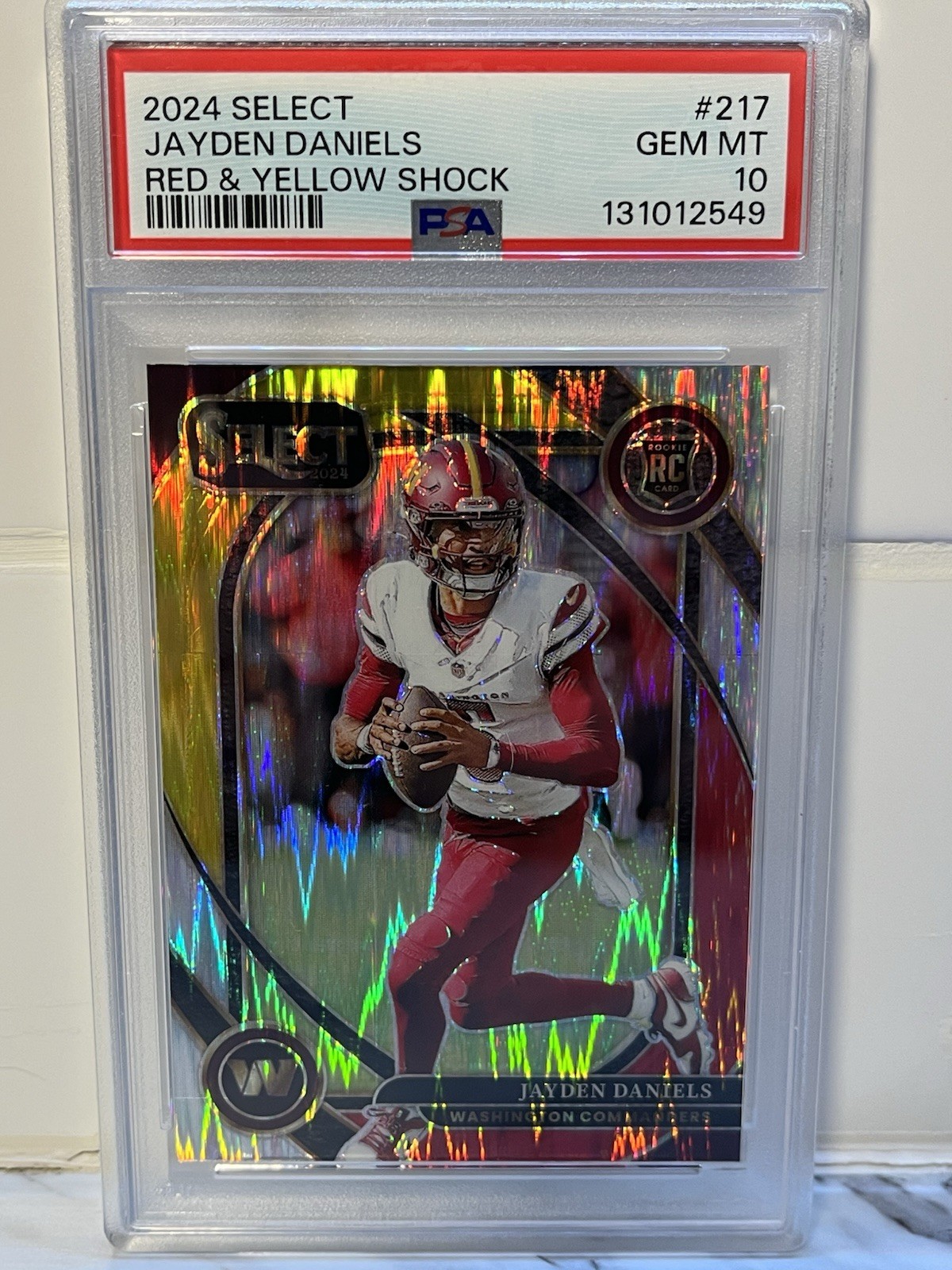Jayden Daniels Panini Select #217 Red & Yellow Shock