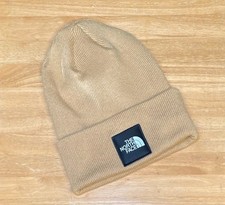 NEW THE NORTH FACE Big Box Beanie, Black / White Logo Color: Khaki Unisex