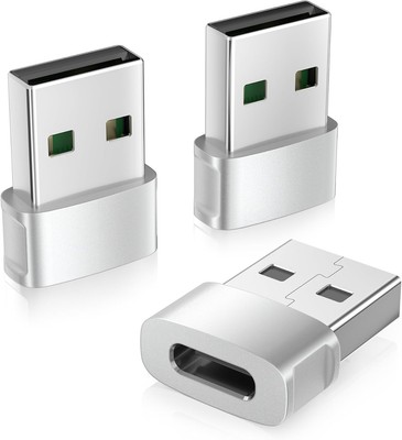 Basesailor iPhone 16 16e 15 Pro Max Car Charger Adapter 3Pack,USB to Silver 
