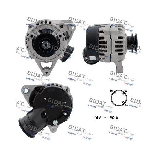 Alternateur Sidat A12BH0404A2 à haute performance de charge pour Daf