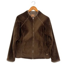 Wooly Bully Brown Fleece Jacket Full Zip Up Soft Cozy Sz M Women's Outwear