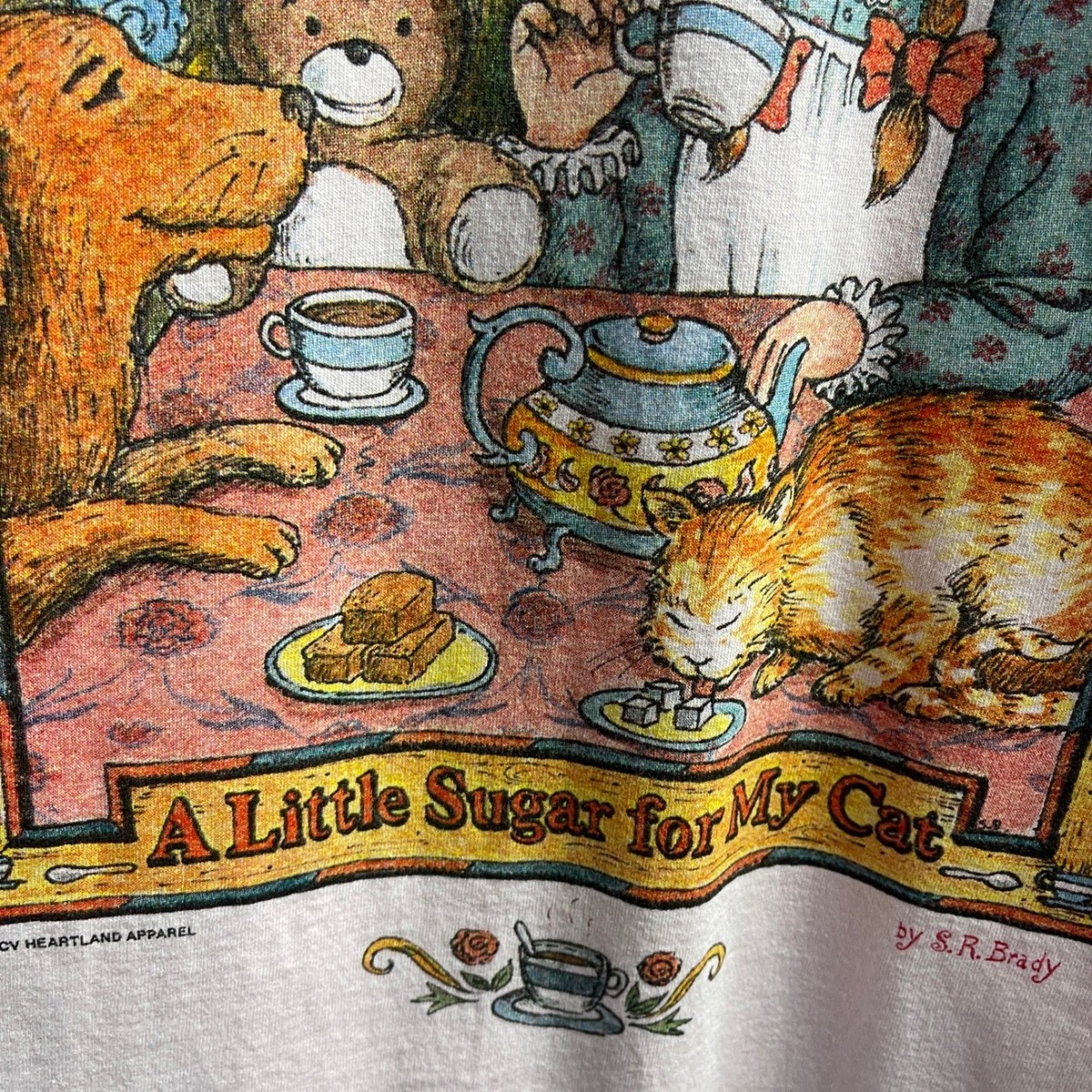 Vintage 1995 Nite Lite Tea Party Graphic T-Shirt Pink Single Stitch OSFM USA View 5