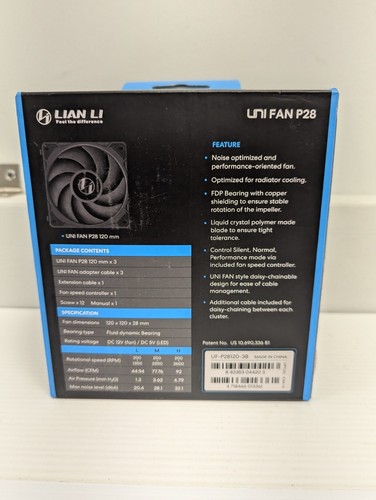UNI FAN Lian Li P28 Triple Pack - Black (UF-P28120-3B) - New - Picture 5 of 10