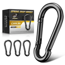 4Pcs Spring Snap Hooks, 5.5” Carabiner Clip, 1200lbs Heavy Duty Rope Connecto...