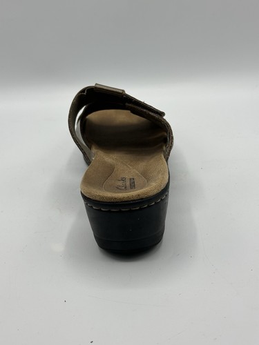 Sandali donna Clarks bronzo metallizzato marrone slip on pelle misura 6M cinturino - Foto 15 di 16