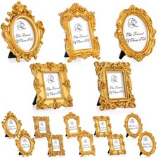 15 Pcs Mini Picture Vintage Frames Tiny Antique Photo Baroque Ornate Resin Ov...