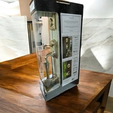 Baldwin Single Cylinder Handleset  Traditional Arch Rose in Lifetime Brass Finis