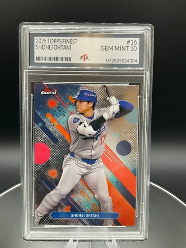2025 Topps Finest #16 Shohei Ohtani Los Angeles Dodgers Graded GEM MINT PTA 10🔥