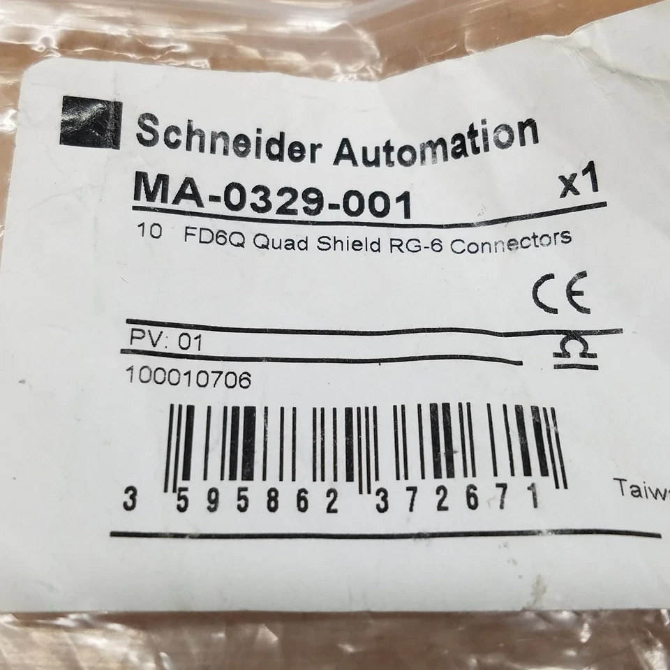 Pack of 10 - Modicon MA-0329-001 FD6Q RG-6 Quad Shield Connector - USED - Image 2 of 4