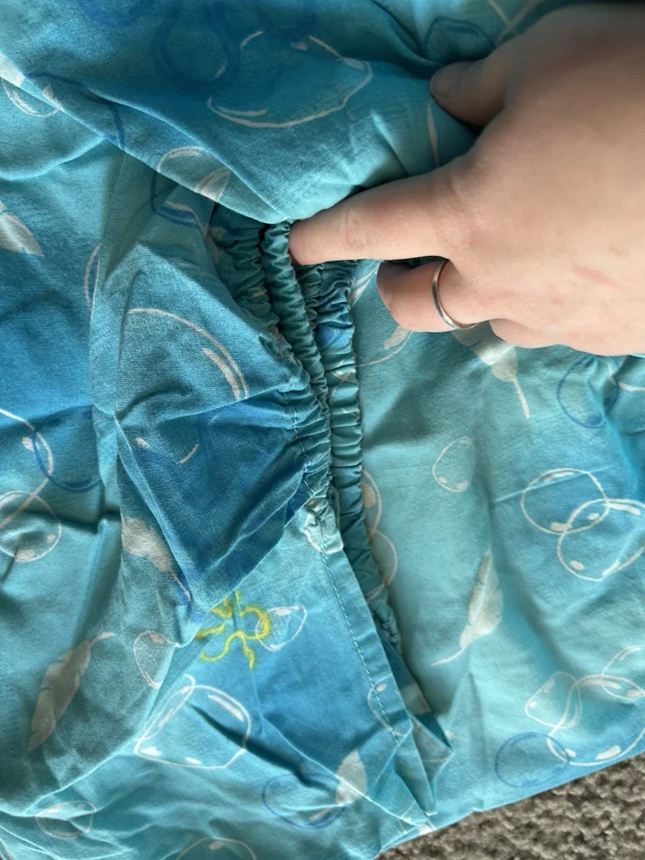 Pantalones Cuadrados Bob Esponja Azul PLANOS Y AJUSTADOS Sábana Calamar Patrick Gary De Colección Foto 2 de 4