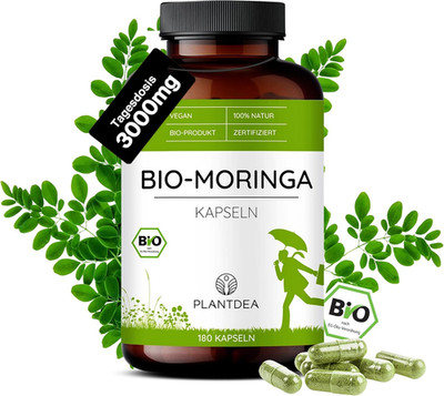 Bio Moringa Kapseln I 3000mg Tagesdosis I 180 Moringa-Kapseln hochdosiert I labo