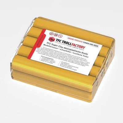 TFC SUPER CLAY Knete ocker Modelliermasse Kinder Knetmasse dauerplastisch 500g