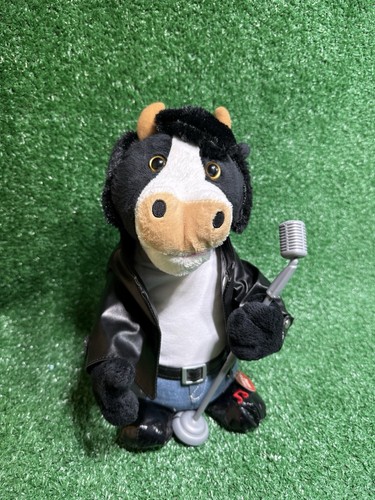 Crooner Blue Moo Elvis Singing Blue Moon Cow 2008 Elvis Plush Tested & Works - Picture 2 of 10