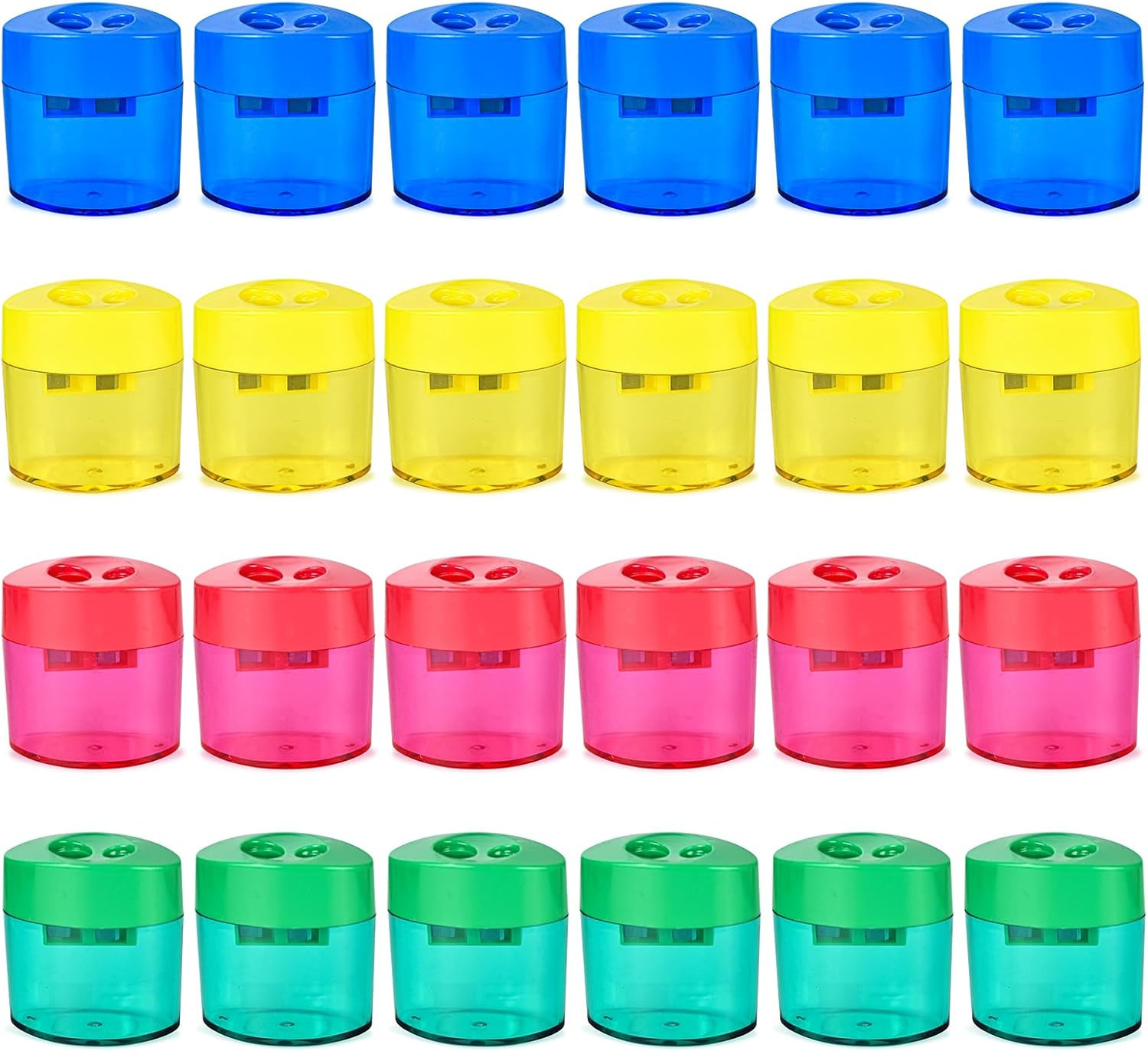 Sharpener Manual, Assorted Color Small Dual Hole Pencil Sharpeners