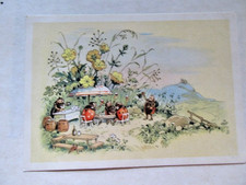 Old postcard Fritz Baumgarten Pentecost ladybug plucking feast GDR 50s