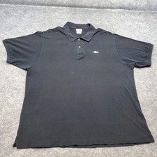 Lacoste Shirt Men's Size 8 2XL Black Short Sleeve Polo Summer Preppy Y2K Read