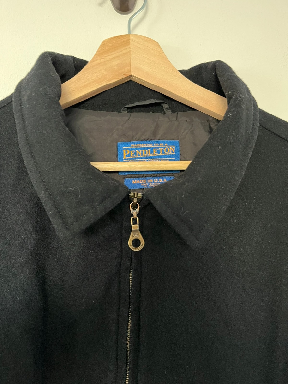 Pendleton Wool Bomber Jacket Mens Large Black Mad… - image 5