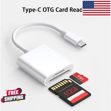 USB C SD Card Reader for iPhone 17/16/15 Series, USB-C to SD/TF, White