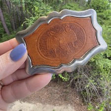 Vtg Western Horse Saddle Vintage Belt Buckle Made In USA 3.5"
