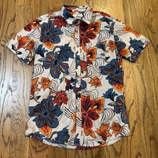 Billabong Small Vintage Hawaiian Shirt Colorful Flowers Cotton Tailored Fit
