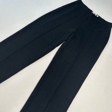 Vince Womens Size 10 Cozy Wool-Blend Mid-Rise Stitch-Front Pant Black V977222278