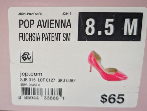 Jellypop Hot Pink NWB Shiny Comfort Memory Foam Round Toe Pumps Womens Size 8.5M - Bild 7 von 7