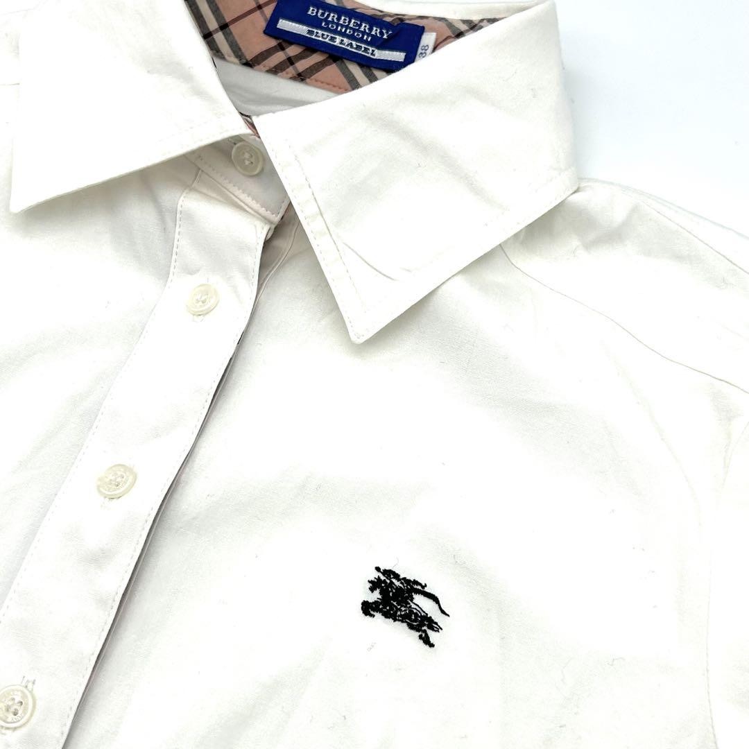 Burberry Blue Label White Shirt Nova Check One Point Pink F