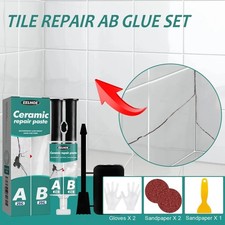 Bath White Enamel Repair Fix Scratch Crack Chip Ceramic Sink Tub Shower Tray Kit
