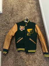 Polo Ralph Lauren RL Tigers Wool-Blend Leather Letterman Varsity Jacket M