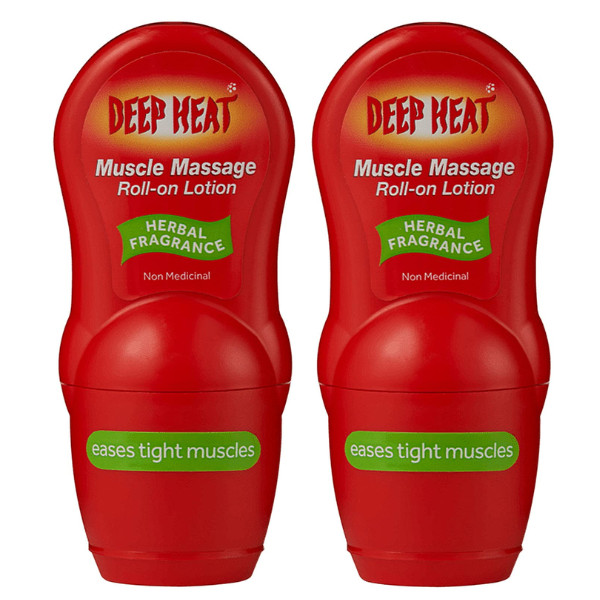 2x Deep Heat Muscle Massage Roll-On Lotion - 50ml