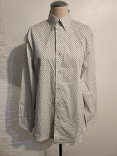 Nick Graham Shirt Men s Size White Stretch Modern Fit Long Sleeve Button Down