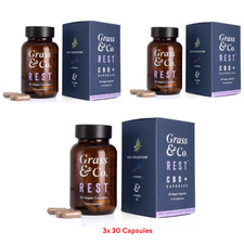 Grass & Co Food Supplement REST 3 x 30 Vegan Capsules BBE MAY 2026