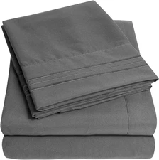 1500 Supreme Collection Extra Soft RV Short Queen Sheets Set, Gray - Luxury Bed 