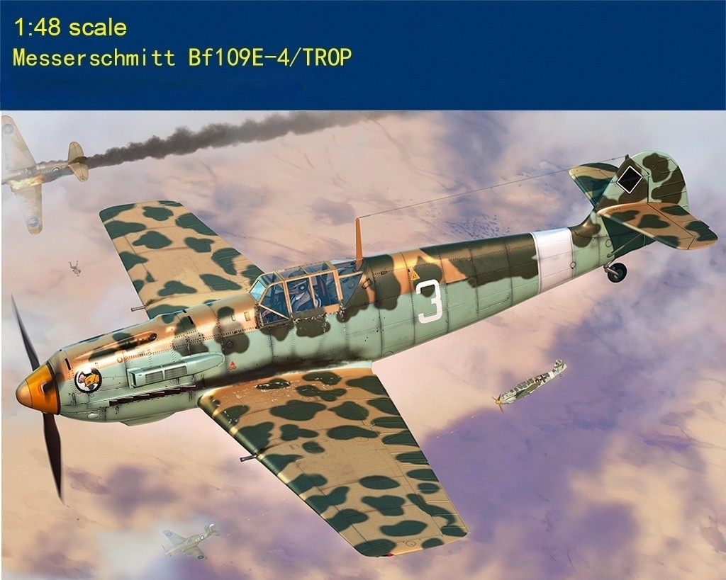 Hobbyboss 81793 1/48 German Messerschmitt Bf109E-4/TROP Fighter