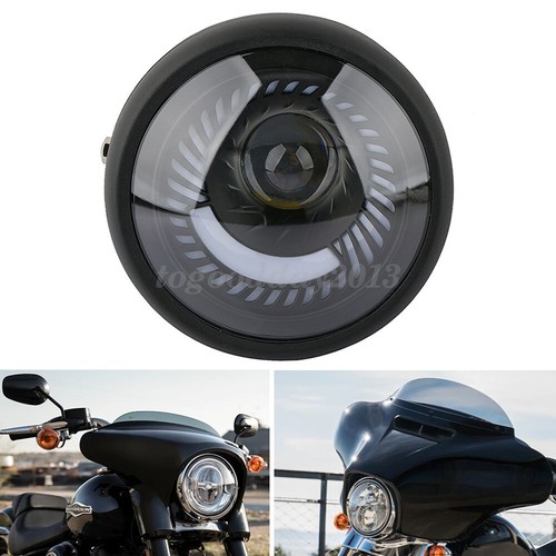 Universal 7W 6.5" Motorcycle Spiral White Round Headlight For Cafe Racer Bobber - Picture 2 of 6