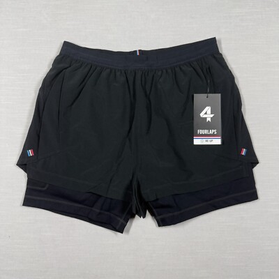 Fourlaps Shorts Womens Small Black Command Quick Dry Wicking Athletic Sports
