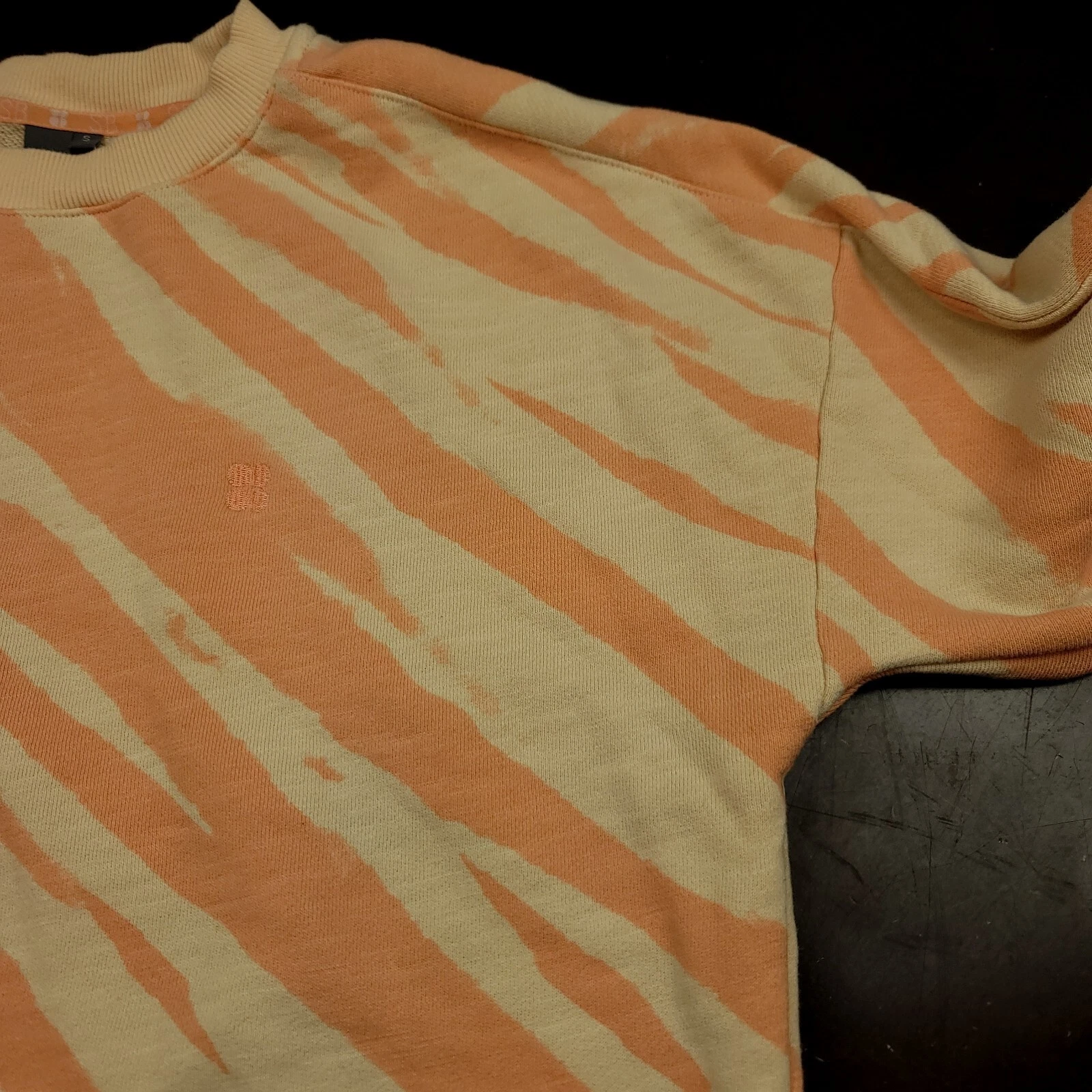 sweaty-betty zebra striped casual workout loungewear sweatshirt