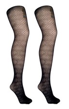 Charnos Multi Diamond Tights Black S/M & M/L