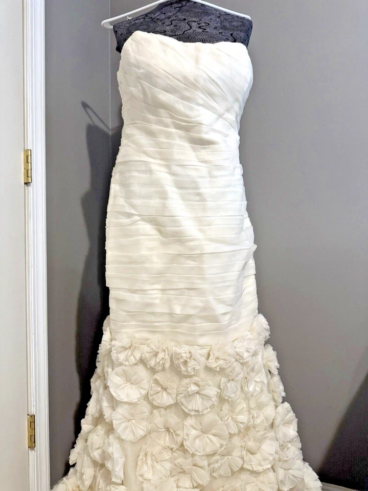 Nuevo sin etiquetas Vestido Theia Roseta Sin Tirantes Marfil Talla 14 Foto 3 de 4