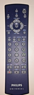 Philips # CL015 Universal Remote Control TV VCR DVD Replacement Silver Original.