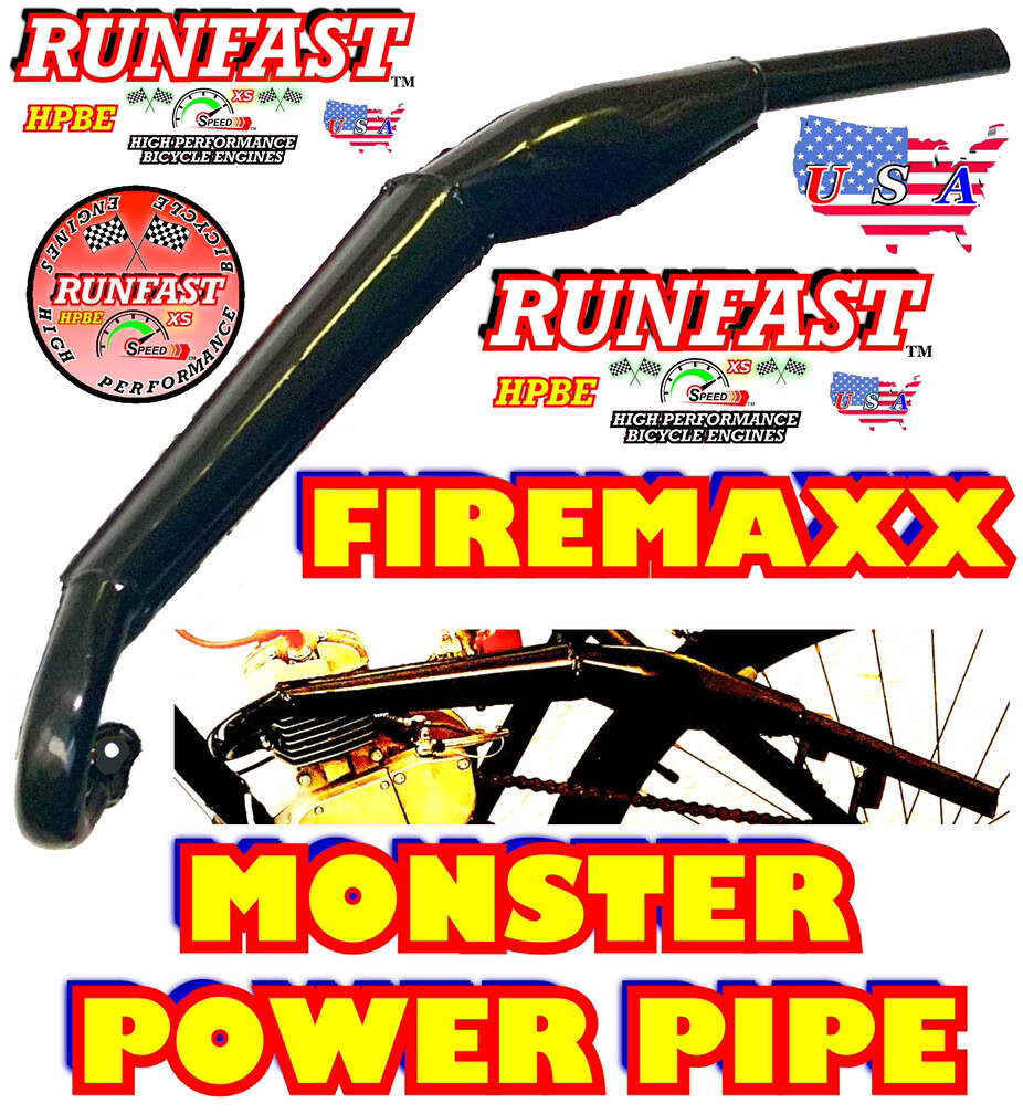 MONSTER PERFORMANCE pipe exhaust for 49cc 80cc motorized bike 2-stroke BIG  Power