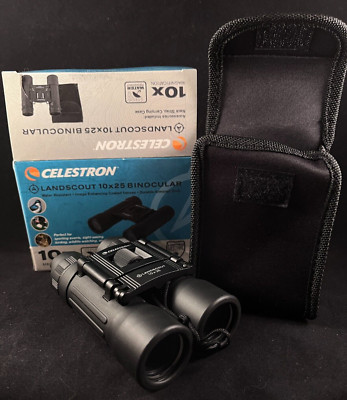 Celestron - LandScout 10x25 Binocular - Roof Prism - Black - w/ Carrying Case