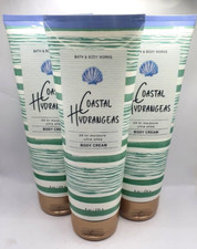 BATH  BODY WORKS COASTAL HYDRANGEAS BODY CREAM 8 FL OZ SET OF 3 