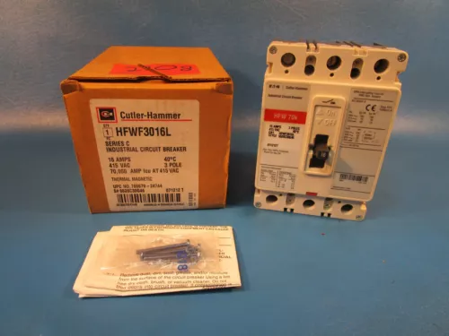 Cutler Hammer HFWF3016L Circuit Breaker, Thermal Magnetic, 415 VAC, 3 Pole, 16 A