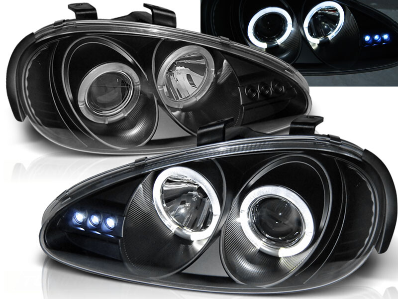 HEADLIGHTS LPMA02 FOR MAZDA MX3 1991-1998 ANGEL EYES BLACK LHD | eBay