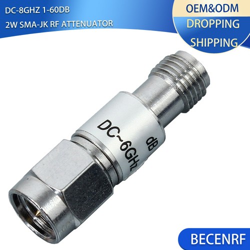 DC-8GHz 1dB-60dB RF Coaxial Microwave Attenuator SMA JK Male Female 2W Connector - Afbeelding 1 van 7