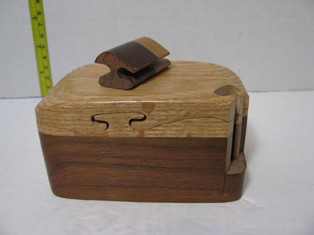 Wooden puzzle box, wood carved Handmade Dave Ross | eBay
