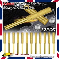 12Pcs Diamond Chainsaw Sharpener Burr Grinder Chain Saw Drill Bits Tool 4.8MM
