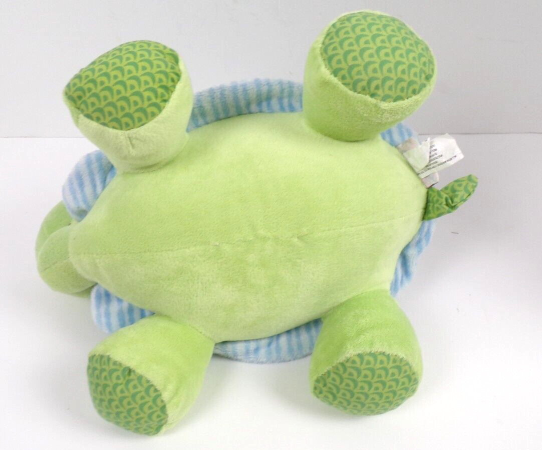 CoCaLo Baby Turtle Plush Soft Green Blue Stripes 11" Stuffed Animal Toy